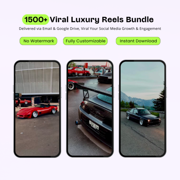 1500+ Viral Luxury Car Reels Bundle