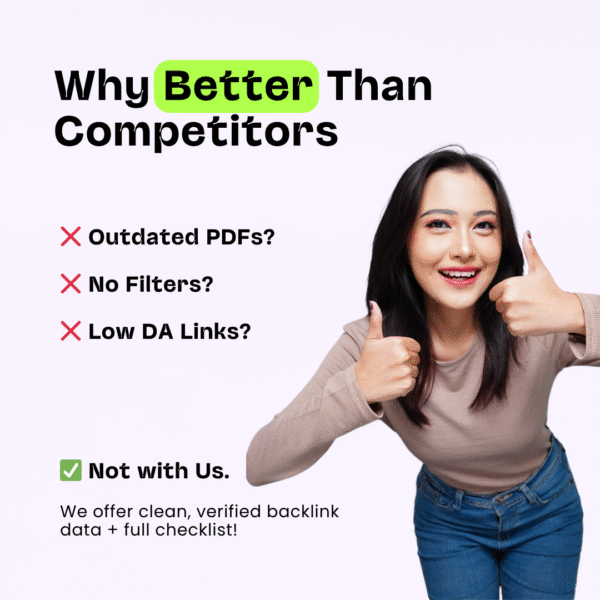 Why Better Than Competitors - SEO Checklist Excel Sheet with High DA Backlinks